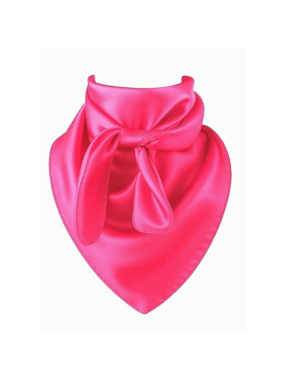 Hot Pink Western Wild Rag 35x35 Satin Scarf Cowgirl Accessory